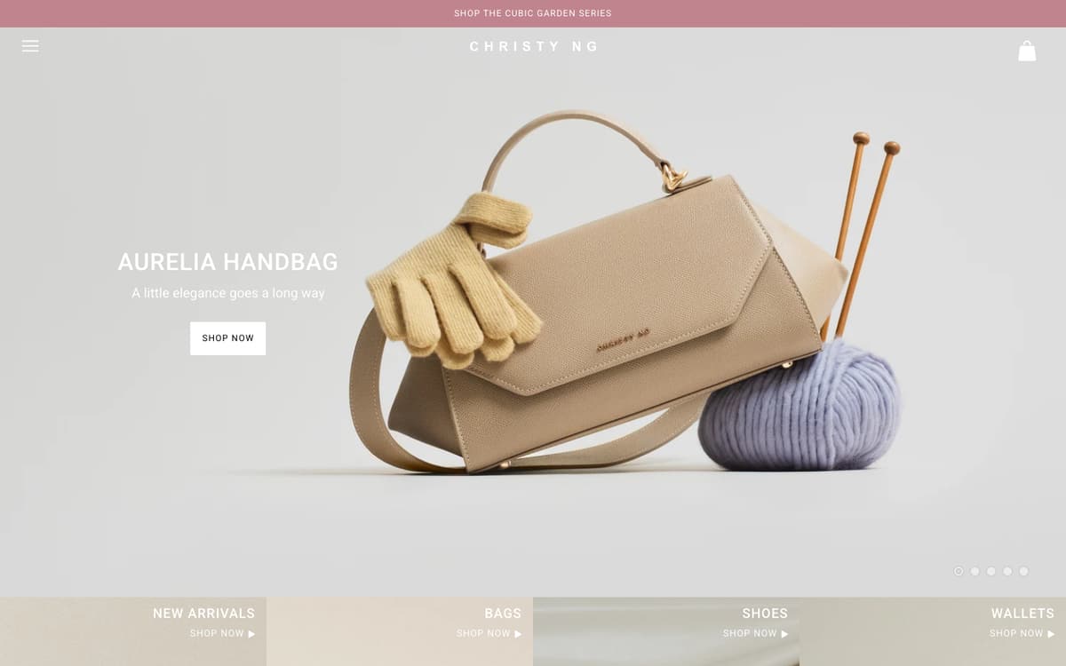 Christy Ng online store homepage