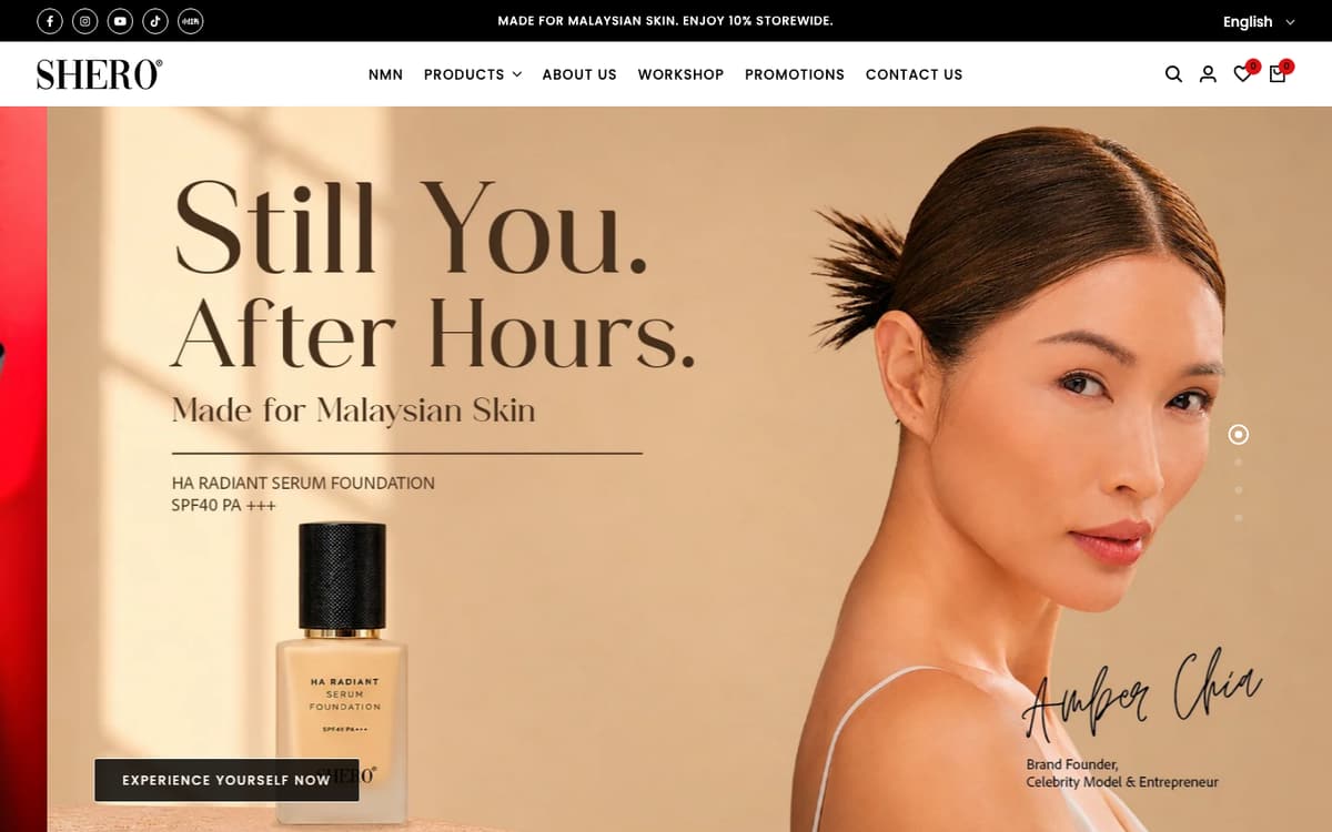 Shero online store homepage