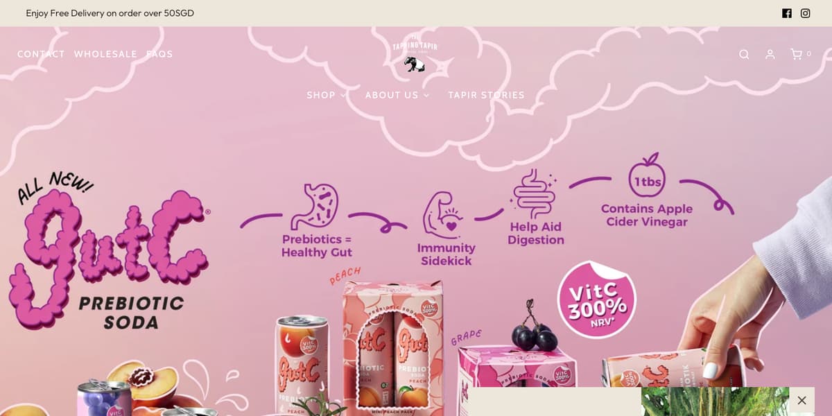 The Tapping Tapir online store homepage